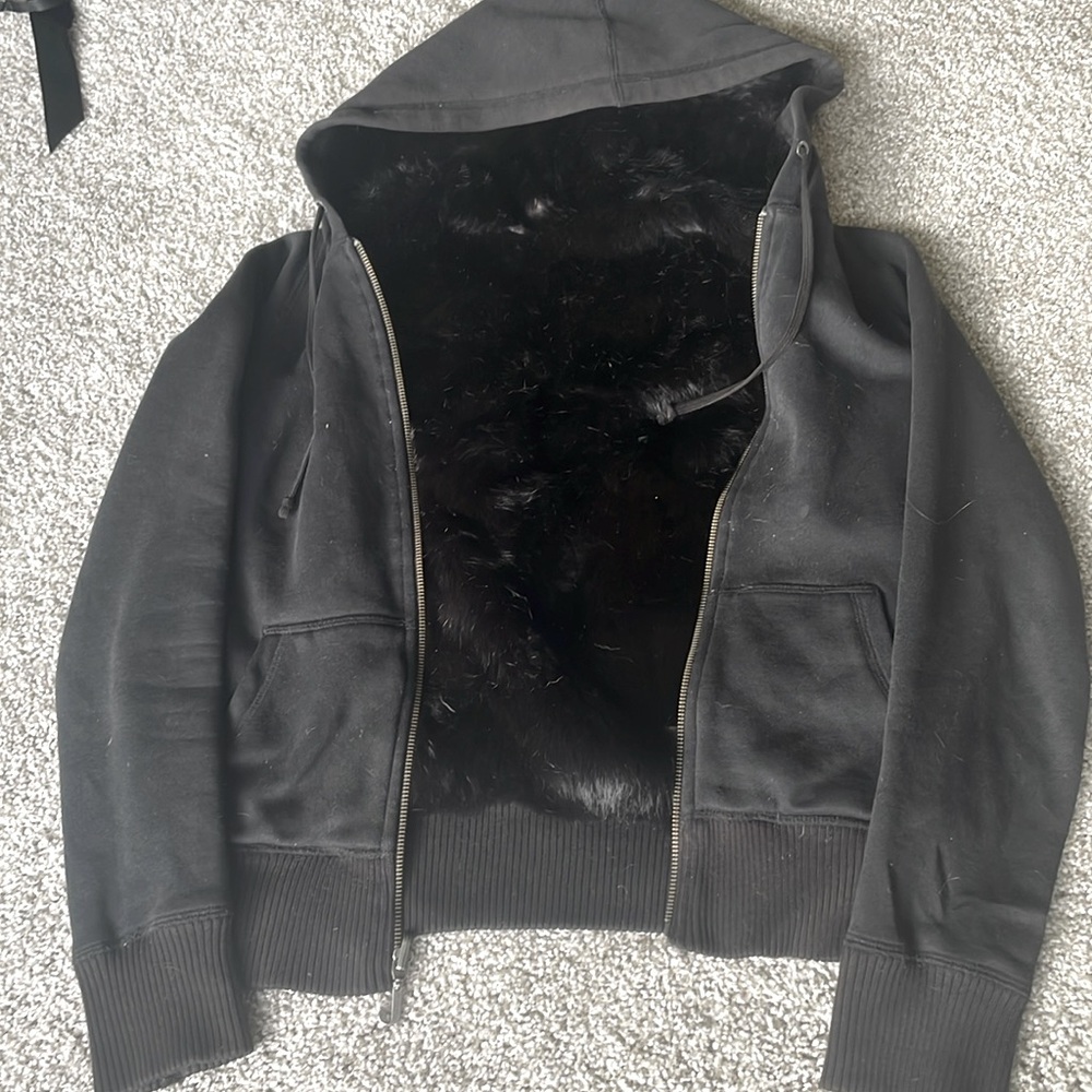 Vintage juicy couture bunny fur black hoodie